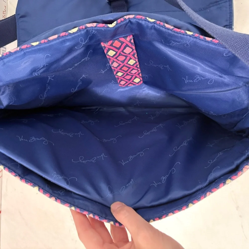 Vera Bradley Katalina Pink Diamonds Messenger Laptop Bag Travel Preppy‎